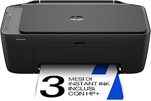 HP DeskJet 2920 89F97B, Stampante Multifunzione a Getto d'Inchiostro A4 a Colori, Fronte e Retro Manuale, 7,5 ppm, Wi-Fi, app, 3 Mesi di Inchiostro Instant Ink Inclusi, Nera
