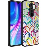 Zore Xioami ile uyumlu Redmi Note 8 Pro Kılıf Aynalı Desenli Kamera Korumalı Parlak Mirror Kapak Kalp