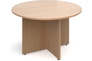 Mr Office Arrow head leg circular meeting table 1200mm, Beech