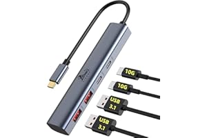 Hub USB C 10 Gbps, LIONWEI 4 in 1 adattatore USB C a USB 3.1, hub dati ultra sottile, compatibile con MacBook Pro/Air, iPad Pro, laptop, telefoni USB C, USB Flash Drives, Mobile HDD, ecc