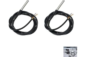2 st digital temperatursensor för DS18B20, temperatursond för DS18B20, vattentät med rostfri sond 1 m, 1-Wire-buss hög precision ±0,5 °C, intervall -55 till +125 °C, kompatibel med Arduino