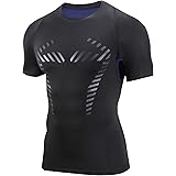 AMZSPORT Maglia Compressione Uomo Magliette a Maniche Corte Maglietta Palestra Running T-Shirt Maglie Sportiva Traspirante