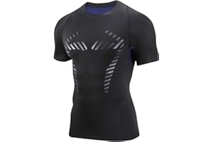 AMZSPORT Męska koszulka kompresyjna, z krótkim rękawem, funkcyjna, oddychająca koszulka sportowa, do biegania, fitnessu