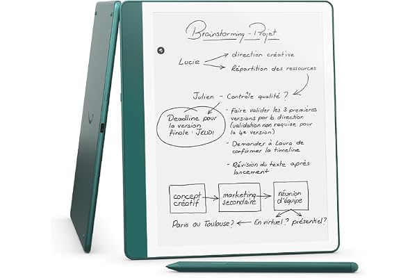 Amazon Kindle Scribe (64 Go) | Écran repensé avec bordures uniformes | Écriture dans les livres et documents |Stylet premium inclus | Vert métallisé