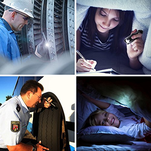 MeiKee LED Taschenlampe(400 Lumen Cree LED, IP65 Wasserfest, 3 Einstellungen Hell / Niedrig / Blinkfunktion), Schwarz … - 5