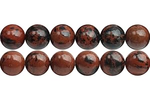 SKYBEADS 6mm Edelstein Perlen zum Auffädeln Natürliche Mahagoni Obsidian Steinperlen 38cm Strang Approx 60 Stück