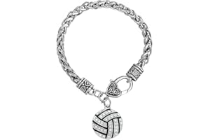 MY SHAPE TEAMER Bracciale sportivo smaltato Collana, cristallo, con pallavolo, chiusura a moschettone, gioielli da tifoso