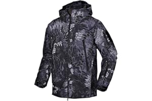 MakingDa Mens Waterproof Jackets Casual Hooded Coat Softshell Fleece Lined Running Jackets Tactical Military Work Fishing Hunting Climbing