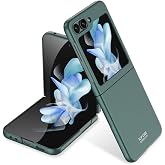 Elfia Samsung Galaxy Z Flip 7 Fe ile Uyumlu Kılıfı Kamera Lens Korumalı Mat Renkli Sert Silikon İnce Kapak Kıpta Koyu Yeşil