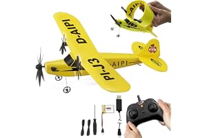 JAMARA 410191 Piper J3-CUB flygplan 2,4 GHz Gyro 2CH, Presenning RC fjärrstyrd, leksak modellflygplan från 16 år, fjärrkontroll barn och vuxna Airplane, flexibel mikroskum