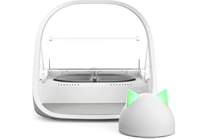 SUREFLAP Sure Petcare SureFeed Microchip Pet Feeder Connect with Hub, RFID Collar Tags Compatible, Mobile App Control, for Wet and Dry Food, White, 4xC Cell Batteries Required, Not Included