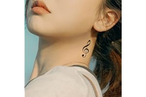 Tatuaggio MUSICA - Temporalis® | Tatuaggi temporanei uomo donna, tatuaggi finti vegani e waterproof - Certificato UE - Dura 1-2 settimane [ Tattoo Chiave di violino ]