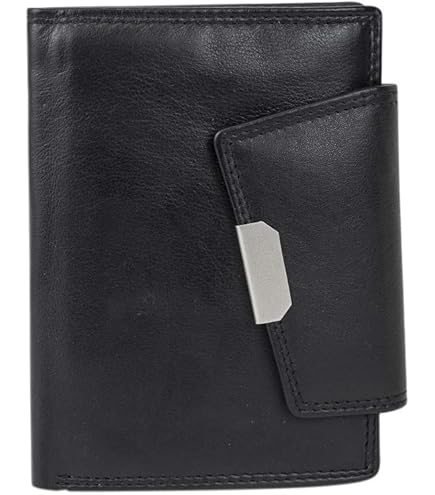 Porte-monnaie Coloré Mimi - Portefeuille Pour Femme - Orange - Portefeuilles Pour Femme - Cuir Véritable - Porte-monnaie à Fermeture Boutonnée - M77 Mojito - France