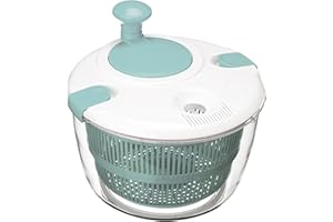 Apujent Salad Dryer Spinner - GemüSetrockner,Salatschleuder - Salatschleuder mit Deckel, Fruit Vegetable Spinner with Drain and Lid, Quick Dry Design Drainer Basket Manual Salad Wash and Dryer