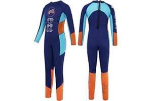 Gogokids Combinaisons Humides pour Enfants, Maillot De Bain Néoprène pour Garçon Une Pièce Thermique 2.5MM Combinaison De Plongée Protection Solaire UV 50+