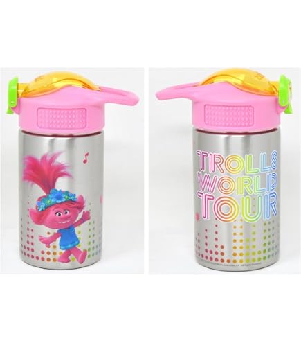 Zak Designs Troll Friends Wasserflasche Für Kinder – Isoliert, Auslaufsicher, BPA-frei