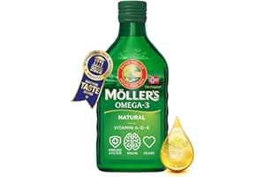 MÖLLER'S Moller’s ® | Huile de foie de morue oméga 3 | Compléments alimentaires oméga-3 avec EPA, DHA, vitamines A, D et E | Prix Superior Taste | Marque vieille de 166 ans | Neutre | 250 ml