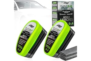 VFFNFF 2 Pezzi 150ml Spazzola di Pulizia Della Pellicola Olio Con 2 Panni, Automotive Oil Film Cleaning Brush, Detergente Per Parabrezza Auto, Pulitore Pellicole D'Olio, per Pulizia Vetro, Finestrini
