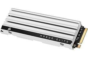 Corsair MP600 ELITE 1TB M.2 PCIe Gen4 x4 NVMe SSD – Optimised for PS5 – Included Heatsink – M.2 2280 – Up to 7,000MB/sec Sequential Read – High-Density 3D TLC NAND – White