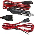 KOQICALL CB Power Cord Cable 2-Wire 15A 3-pin Plug Fused Replacement CB Power Cord with 12V Cigarette Lighter Plug for CB/Ham Radio (2 Pack) (3PIN 2PACK)
