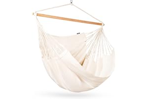 La Siesta® Habana - Chaise-Hamac Bio en Coton Comfort, Rotation à 360°, Design Courbé, Fabrication Colombienne - Latte, Comfort