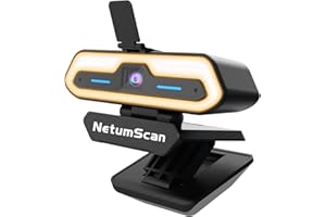 NetumScan Cámara Web Full HD 1080P/60fps Ajuste de luz Tricolor Micrófono estéreo Enfoque automático Anti-Peeping Adecuado para FaceTime, Skype, Hangouts