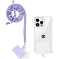 BESUMYN Cordon Téléphone Portable Tour De Cou - Lanière Universelle Avec 2 Patchs, Réglable Orange