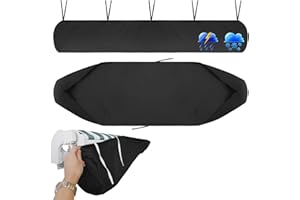 SHUOJIA Funda Protectora Para Toldos Jardín Para Patio, Cubierta Protectora Contra La Intemperie, Bolsa De Almacenamiento Para Impermeables Invierno, Manual Cubierta Antipolvo Para Patio (5M,Black)