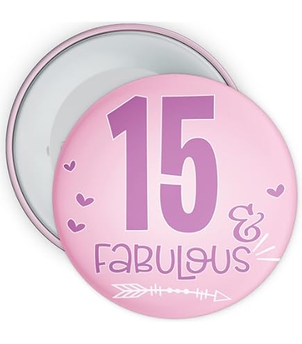 OAKTREE UK 633025 Badge Géant I Am 1 Today Rose à Pois