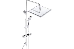 JOHO Zestaw Prysznicowy Srebrny deszczownica zestaw prysznicowy z półką (głowica prysznicowa 30 x 30 cm)