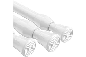 XtraCare Lot de 3 Tringle Extensible sans Percage, Barre de Serrage Extensible en Métal pour Rideaux Courts/Armoires/Bricolage/Cuisine, Longueur 42-70 cm, Blanc