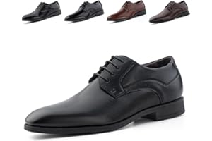 HITMARS Chaussure Derby Homme Oxford Chaussures Cuir Ville Lacets Mariage Dressing Business Cuir Vernis Chaussures Costume Brogue Respirant Noir Marron 39-47