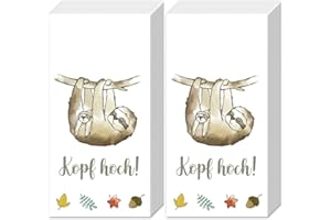 TASCHENTÜCHER BEDRUCKT 20 Taschentücher (2x 10) Gemütliche Faultiere | Tiere | Spruch