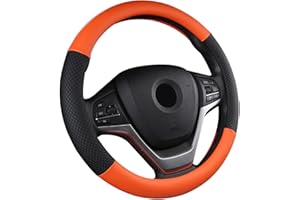 SFONIA Car Steering Wheel Cover Steering Wheel Protector PU Leather Universal 38cm / 15" Anti-slip Breathable Durable (Orange)