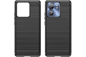GOKEN Cover per Motorola Edge 40 / Motorola Edge 2023, Custodia in Silicone Morbido antiurto - Case con Aspetto in Fibra di Carbonio & Texture Spazzolata - Nero