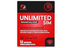 SCANCOM Vodafone 5G Unlimited Preloaded Data Sim. Perfect for unlocked Phones, Routers, Tablets and Wifi Dongles - Activate anytime when you receive the SIM - Choose your Data Duration (12 Months)