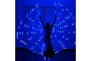 OROMYO LED Isis Flügel 360 Grad LED-Flügel für Erwachsene mit 20-100cm Teleskopstäben Bauchtanz Flügel Kinder Schmetterlingsflügel Kinder LED für Bauchtanz Bühnenshow Karneval (Erwachsene, Blau)
