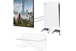 Desing Wish PS5 Wandhalterung mit 2 Controller Halterung Wand PS5 Wall Mount Acryl PS5 Ständer Wandhalterung Zubehör für Playstation 5 Disc/Digital Edition Controller Zubehör Wandhalterung