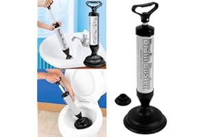 GLOW WHOLESALE Glow Drain Unblocker - Powerful Suction Tool with 2 Drain Cups - Plunger for Any Drain Sink ShowerToilet - Clears All Tough Clogs and Blockages - The Ultimate unblocker and Plunger for Any Blockage