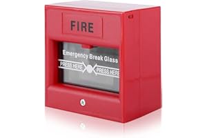 DIOCHE Emergency Door Button, Plastic Fire Alarm Exit Alarm Button for Home Security, Emergency Exit Fire Alarm Release Button, Security Glass Break Alarm Switch for Exit Door (Red)