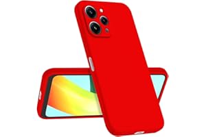 Longstong Funda Compatible con Redmi 12 (4G) / Redmi 12 5G (6.79"), Delgada Antigolpes Personalizada Diseño Minimalista - Rojo Chino