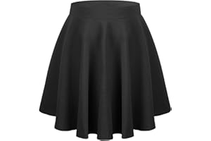 AUYAO Plisowana spódnica z wysokim stanem, plisowana spódnica do tenisa z wysokim stanem, damska spódnica o linii A, wszechstronna, rozciągliwa, gruba plisowana spódnica na zimno, jednokolorowa