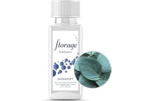 ‎FLORAGE Florage 100ml Saunaaufguss EUKALYPTUS - 50 Jahre Erfahrung als deutsche Duftmanufaktur, hochergiebiges Aufgussmittel für die Sauna, viele Aufguss Düfte, vegan und ohne Tierversuche, auch als Set