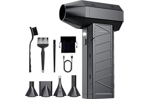 SOLVIEW Electric Air Duster, 150000 RPM Elektrisches Staubgebläse Druckluftspray mit LED-Arbeitslicht, 4-Stufen-Mini-Akku-Gebläse mit 8000 mAh, Hochleistungs-Turbogebläse für PC, Tastatur, Outdoor