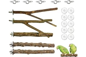HOMURY Naturale Posatoi per Uccelli: Posatoio per Pappagalli in legno Natural 5 Pcs, Vite Del Ramo Del Pappagallo, Naturale Posatoi per Uccelli per Pappagallini, Ninfa Parrocchetti