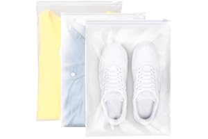 DITK-U 30pcs 40x30cm Frosted Waterproof ziplock bags Plastic Travel Storage Bags No Holes Organiser Pouches Reusable Clear Storage Bag for Clothes,Shoes,School Trip Hospital