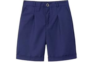 LOLANTA Shorts Scolastici Ragazzi, Shorts Eleganti per Bambini, Pantaloni Formali Estivi Bambini, Pantaloncini Uniforme con Vita Regolabile 2-13 Anni