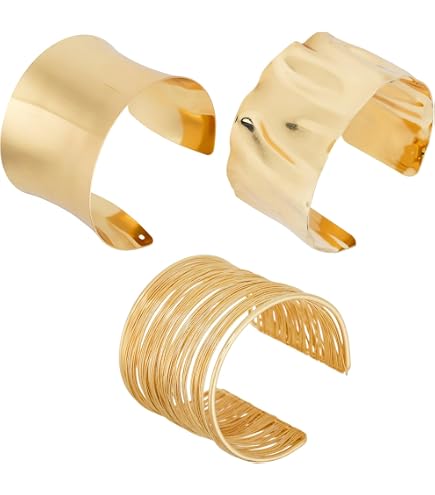 2 Pezzi Bracciale Donna Oro Avvolgente per Braccio Superiore, Braccialetto Regolabile con Design Esclusivo , Gioielli Geometrici Impilabili per Dea, Monili Minimalisti in Filigrana per Feste/Nozze