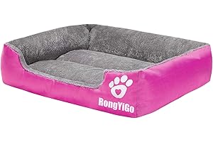 RongYiGo Pet Bed for Small/Medium/Big/Extra Large Dogs, Super Soft Pet Sofa Cats Bed，Self Warming and Breathable Pet Bed Premium Bedding (M, PINK)