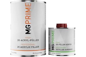 MG PRIME 2C Haut Solide apprêt kit/Primaire pour la Peinture de Voiture Blanc - 1,3 kg apprêt epoxy & durcisseur